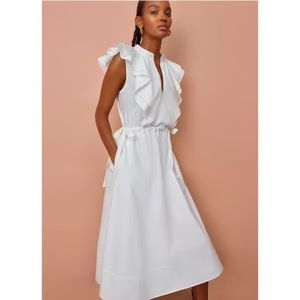 G. LABEL BY GOOP Connie Ruffle Mid-Length Dress casual classic stylish summer